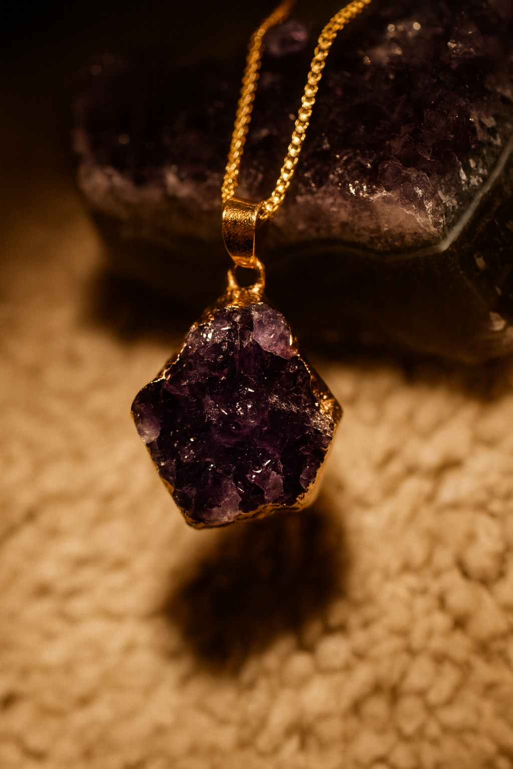 RAW AMETHYST POWER NECKLACE – FULL MOON CHARGED ENERGY