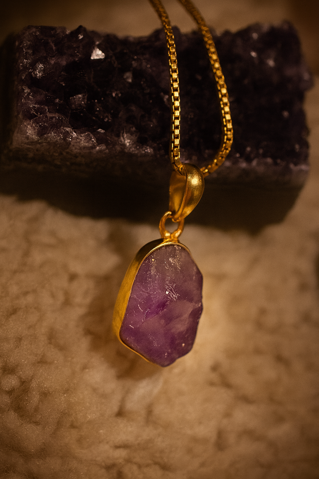 RAW AMETHYST NECKLACE – SPIRITUAL HEALING & DIVINE ENERGY