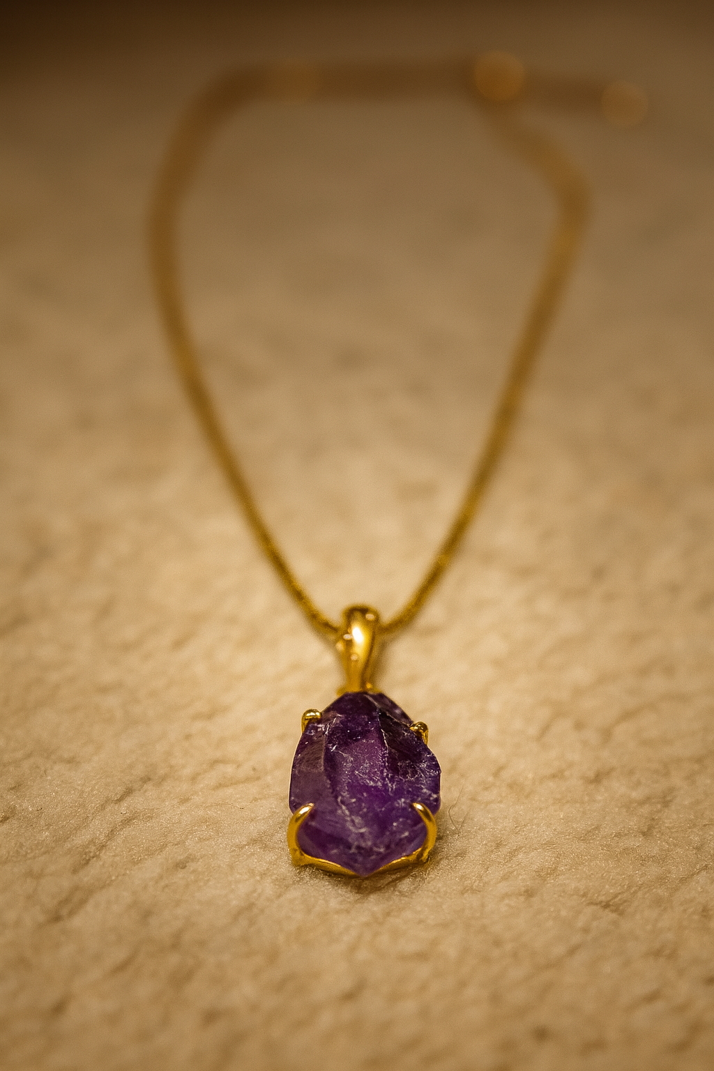 RAW AMETHYST NECKLACE – DIVINE ENERGY & INNER PEACE