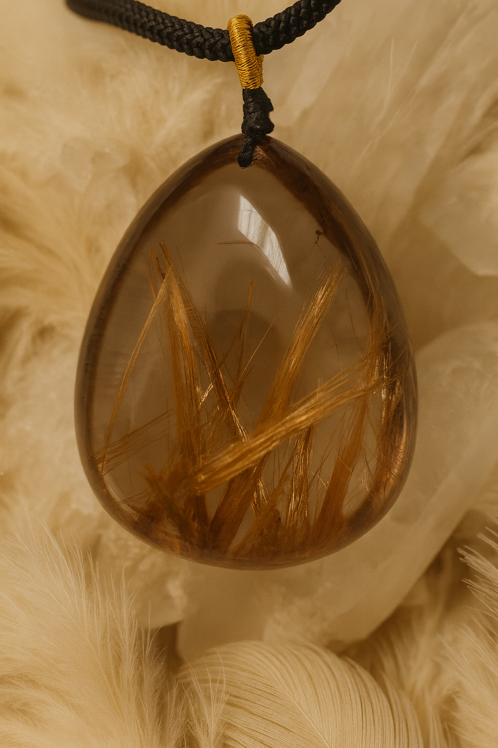 GOLDEN RUTILATED QUARTZ NECKLACE