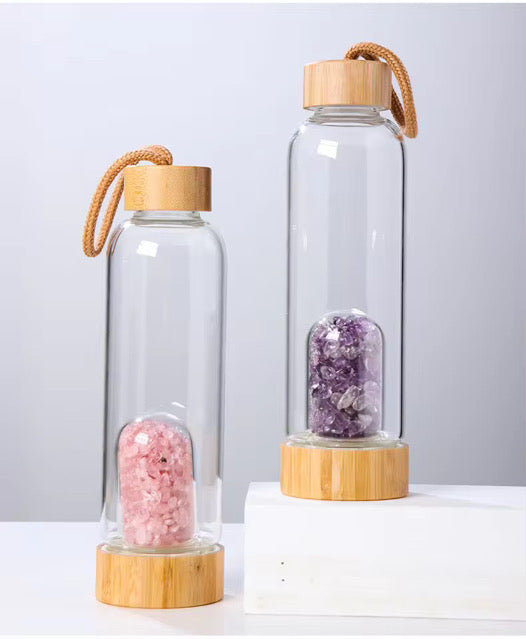 CRYSTAL INFUSED WATER BOTTLE- BALANCE, ENERGY & WELLNESS