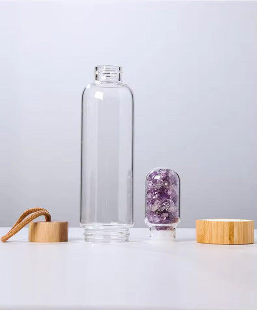 CRYSTAL INFUSED WATER BOTTLE- BALANCE, ENERGY & WELLNESS