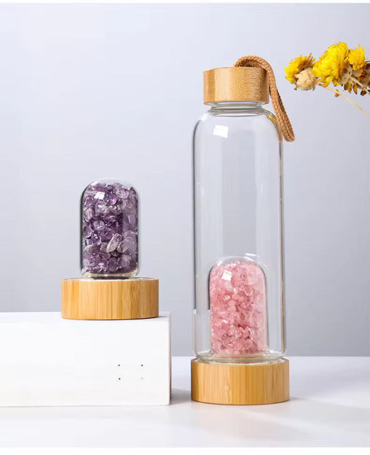 CRYSTAL INFUSED WATER BOTTLE- BALANCE, ENERGY & WELLNESS