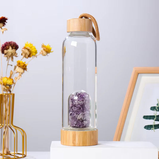 CRYSTAL INFUSED WATER BOTTLE- BALANCE, ENERGY & WELLNESS