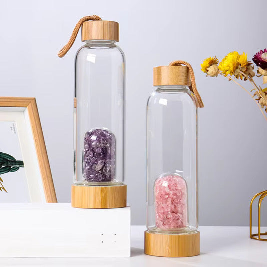 CRYSTAL INFUSED WATER BOTTLE- BALANCE, ENERGY & WELLNESS