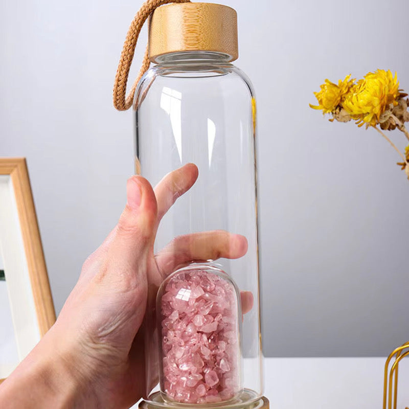 CRYSTAL INFUSED WATER BOTTLE- BALANCE, ENERGY & WELLNESS