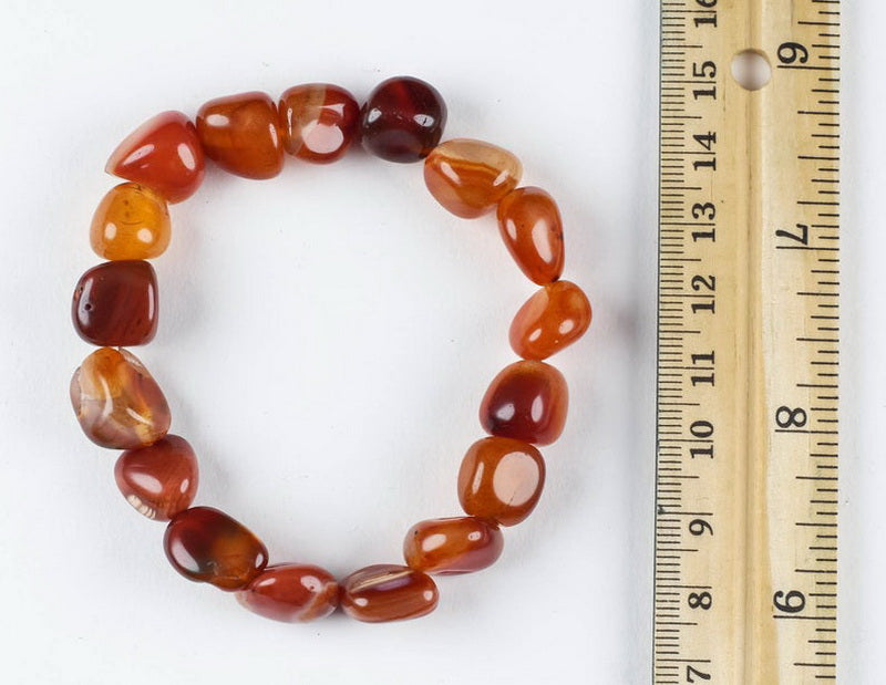 CARNELIAN TUMBLED STONE BRACELET – STONE OF COURAGE & ABUNDANCE