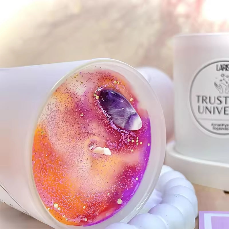 TRUST THE UNIVERSE CANDLE – AMETHYST MANIFESTATION ENERGY