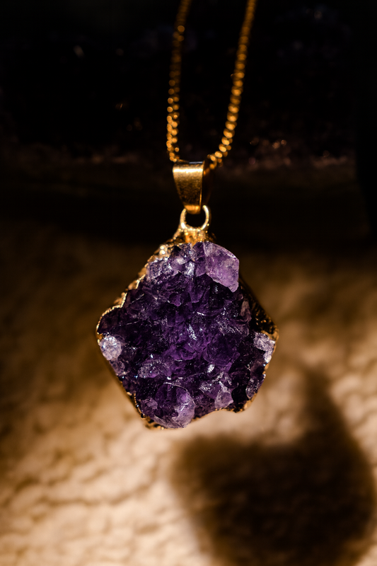 RAW AMETHYST POWER NECKLACE – FULL MOON CHARGED ENERGY