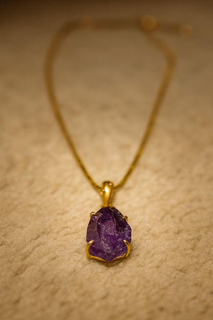 RAW AMETHYST NECKLACE – DIVINE ENERGY & INNER PEACE