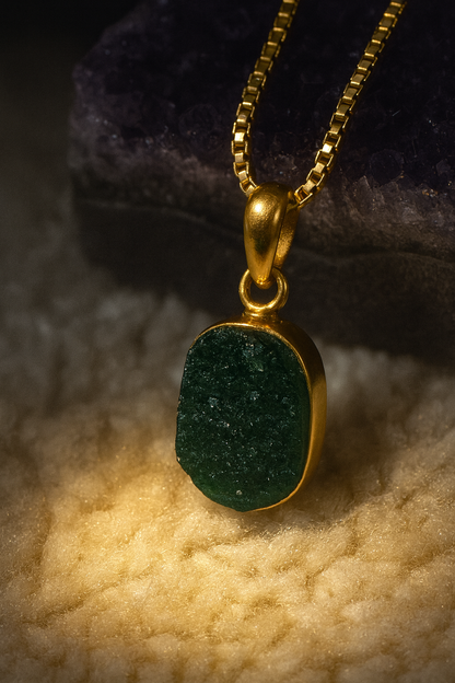 RAW GREEN AVENTURINE POWER NECKLACE