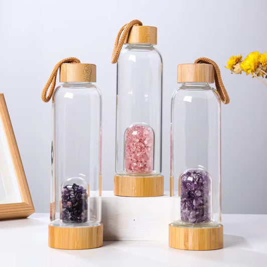 CRYSTAL INFUSED WATER BOTTLE- BALANCE, ENERGY &  WELLNESS